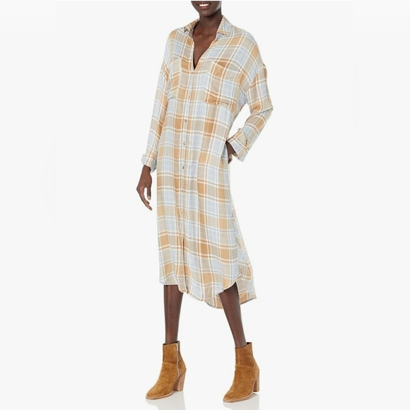 Show Me Your MuMu Leo Button Down Tunic in Georgetown Midi Dress Women's - Picture 3 of 16